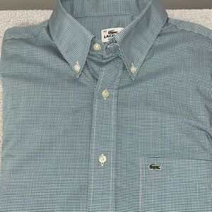 Lacoste Button Down Shirt Size 43FR Regular, XL. 100% Cotton, EUC